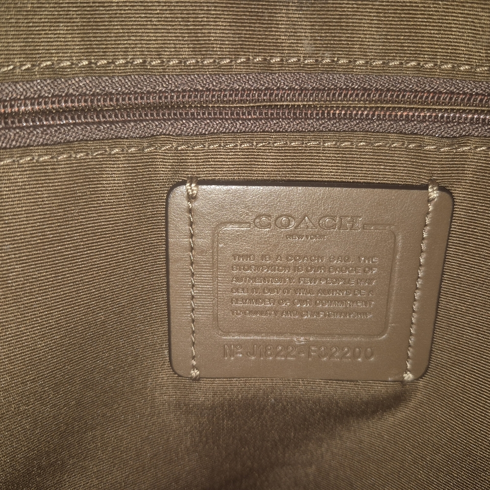 Coach Signature Brown Backpack with Gold Accents - Picture 4 of 7